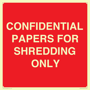 CONFIDENTIAL PAPERS FOR SHREDDING ONLY